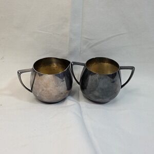 Empire Crafts Creamer And Sugar Bowl-4X SILVER PLATE-Pair